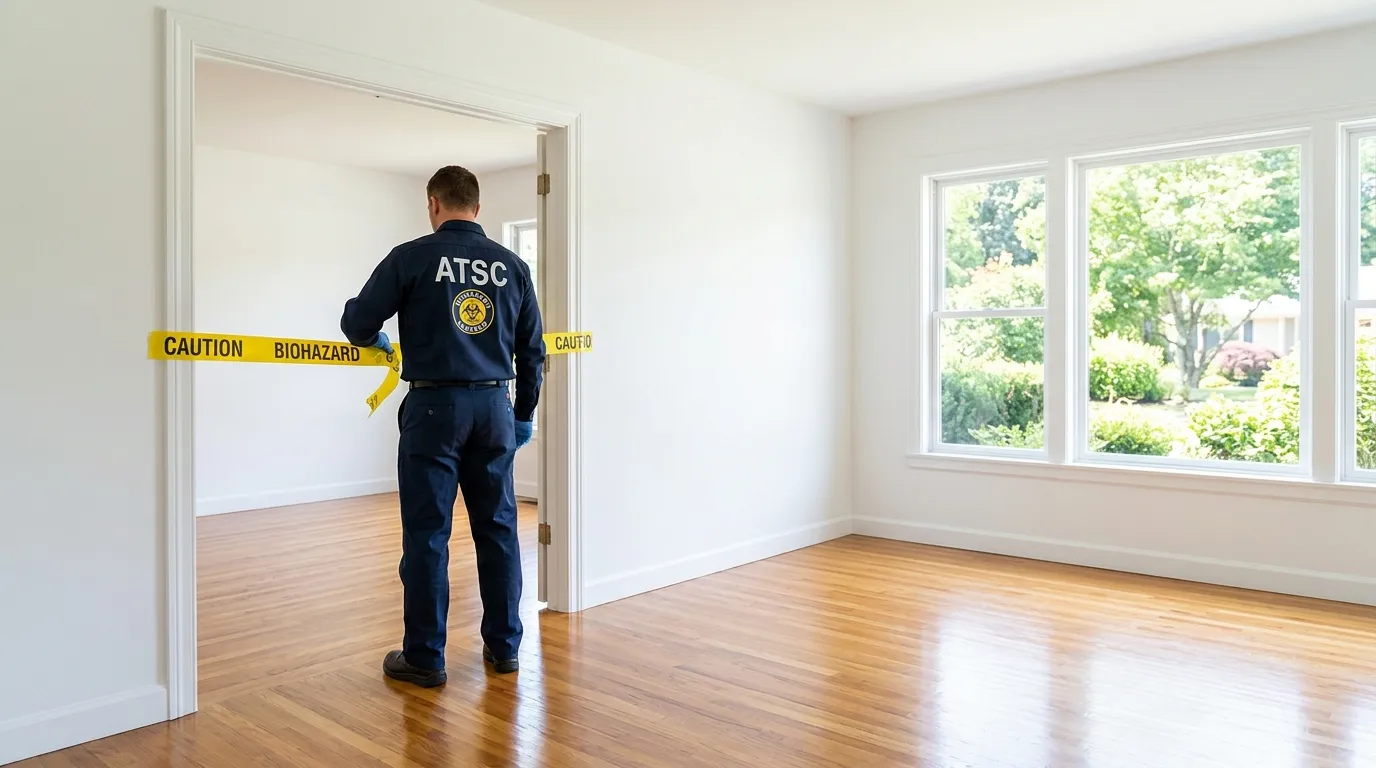 Certified biohazard cleanup crew performing Decomposition Cleanup in Flowery Branch